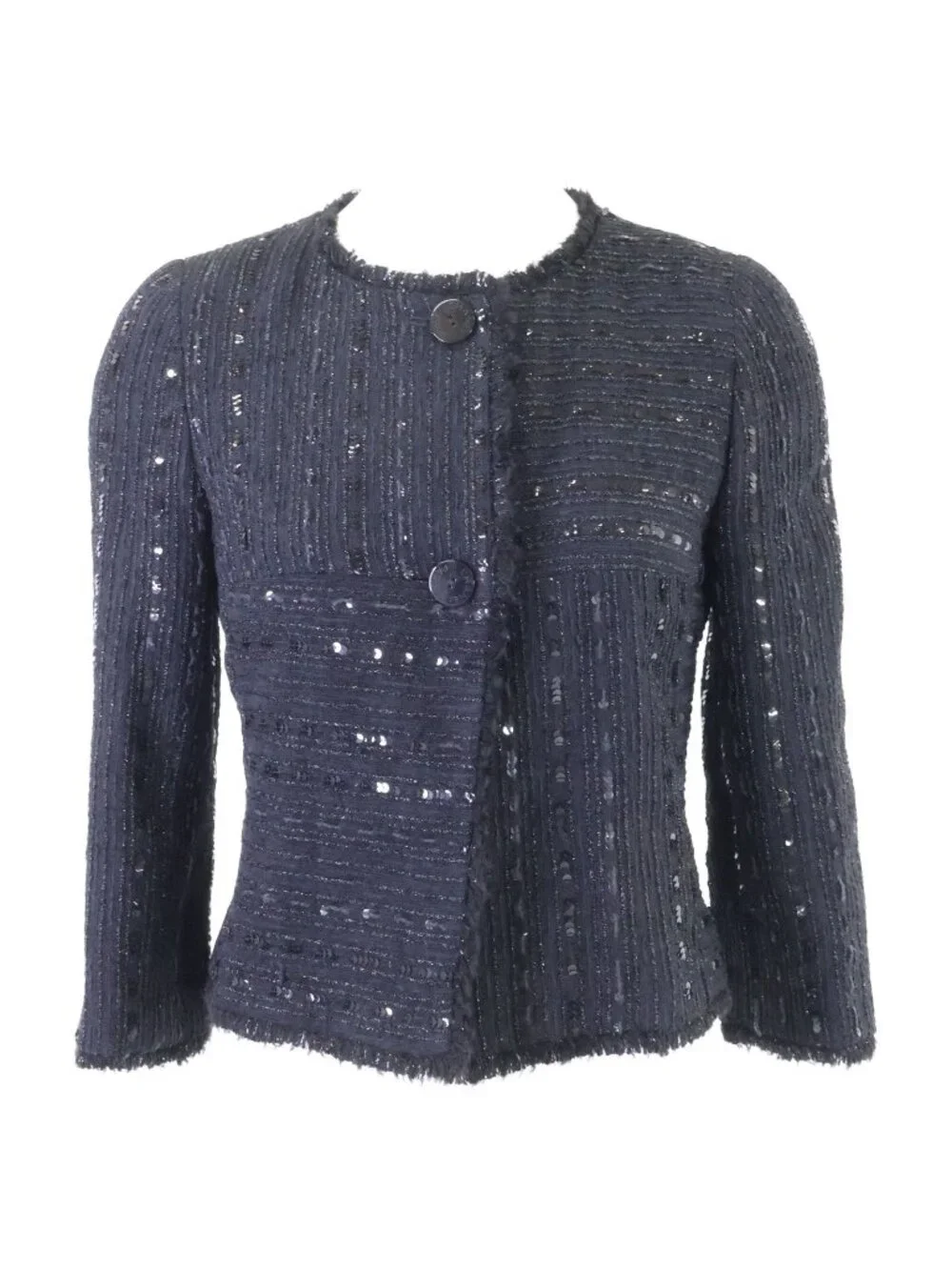 Chanel Sequin Collarless Jacket 34